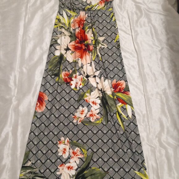 White House Black Market women's maxi multicolor floral sleeveless dress size M - Picture 3 of 7